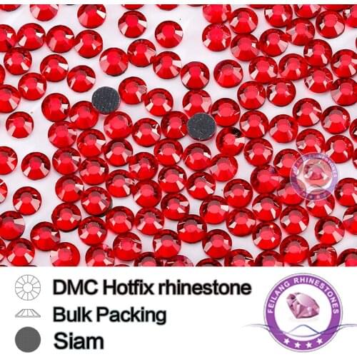 Siam Color Size SS6 SS10 SS16 SS20 SS30 Bulking Packing DMCHotFix Rhinestone For Garments Bags And Shoes