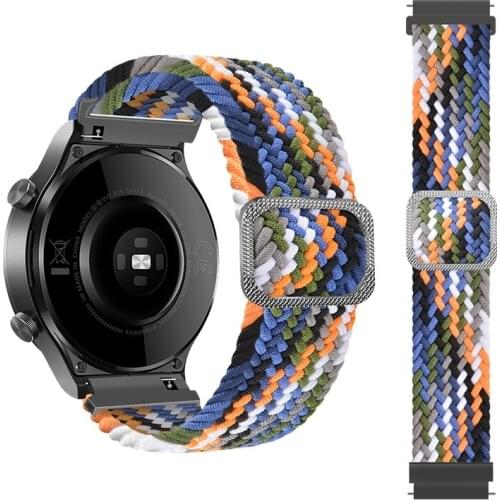 Braided Nylon Strap for Samsung galaxy watch/Active 2/Amazfit GTR/Huawei watch GT2 adjustable solo loop strap for 22mm 20mm Band