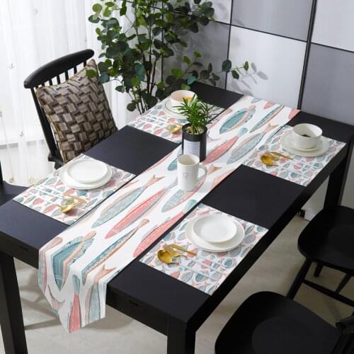 Fish Table Runner Table Mats Cover For Home Wedding Banquet Festival Party Catering Hotel Table Decoration