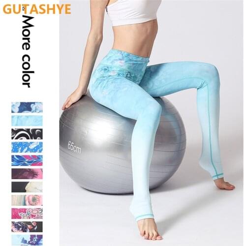 GUTASHYE Print Yoga Pants Women Unique Fitness Leggings Workout Sports Running Leggings Sexy Push Up Gym Wear Elastic Slim Pants