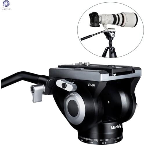 Cadiso Camera Tripod Fluid Pan Head Aluminum Swivel Panhead Video Digital Professional Panoramic Tele Lens Head with Handle Arca