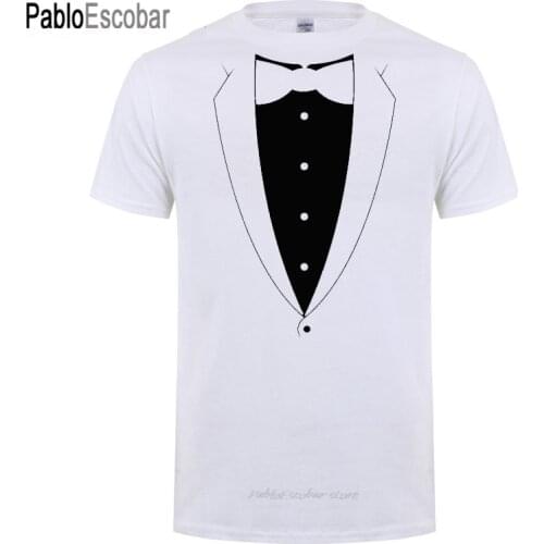 Tuxedo With Bowtie Suit Bachelor Party Funny T Shirt Tshirt Men Casual Crewneck Cotton Short Sleeve T-shirt Summer Tops Tee