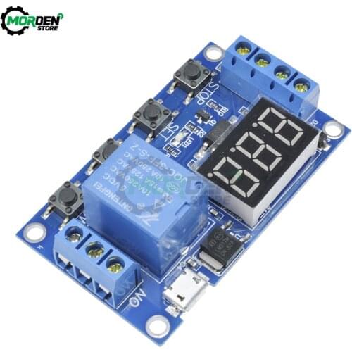 DC 5V LED Light Digital Time Delay Relay Trigger Cycle Micro USB Timer Delay Switch Circuit Boad 4 Buttons 3 Digits led display