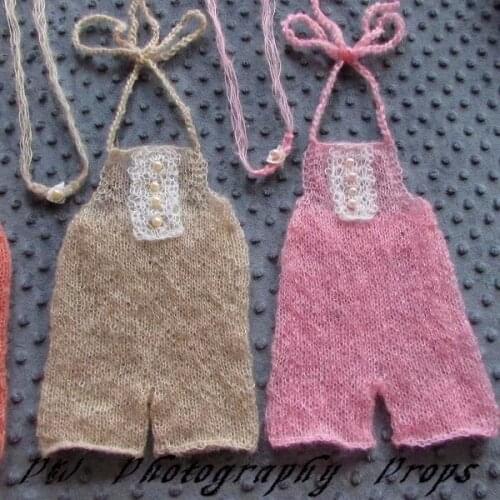 Knit Newborn Mohair Headband and Romper Newborn Crochet Pants Newborn Onesie Newborn Prop Newborn Overalls Newborn Bodysuits