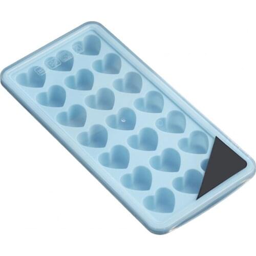 Useful Ice Mold Portable Easy Clean Non-slip Silicone Anti-slip Heart-shaped 21 Grids Ice Cube Mould for Home Kitchen Supplies