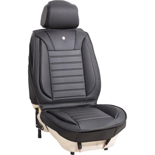 1x Universal PU Leather Car Seat Cover Cushion Back Support Waist Massage