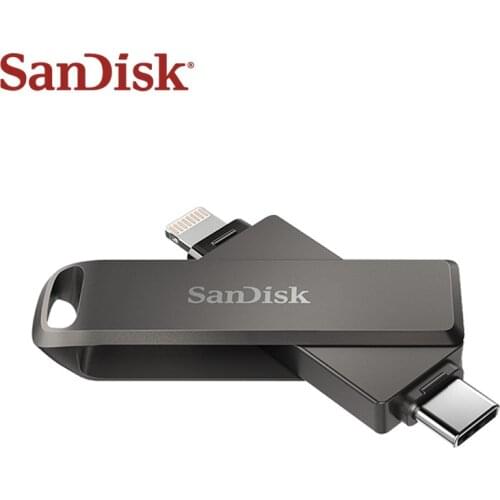 SanDisk USB Flash Drive Type-C & Lightning OTG Pendrive 64GB 128GB 256GB iXpand MFi U Disk Pen Drive for iPhone iPad Mac Android
