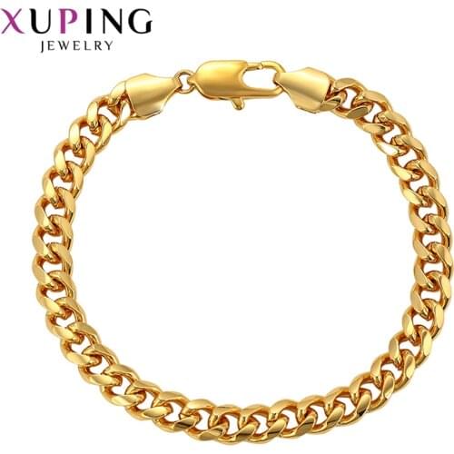 Xuping Punk Fashion Thick Chain New Arrival Charm Bracelet for Women Jewelry European Style Exquisite Gifts 76305