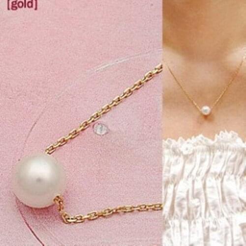 Fashion aesthetic simple Necklace elegant imitation pearl crystal necklace sfor girl free shipping