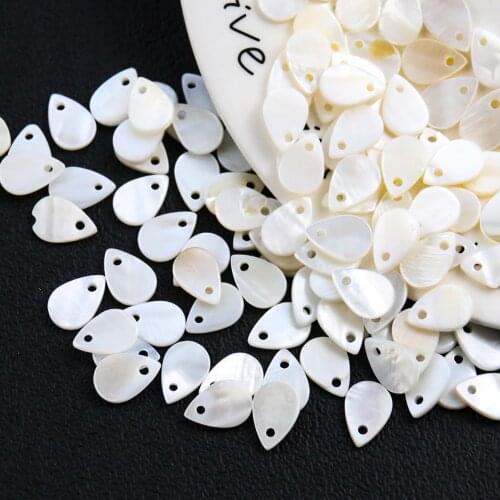 10PCS Water Drop Natural White Shell Pendant Charms Necklace Pendant Mother of Pearl for DIY Jewelry Making Findings Accessories