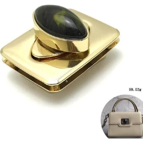 10 pieces / lot) new brand ladies handbag resin gem metal lock DIY handbag repair hardware accessories
