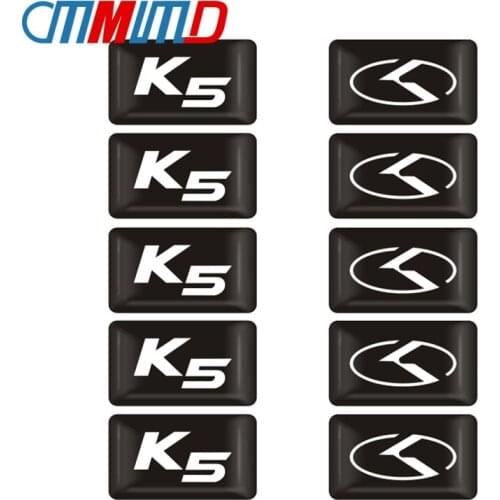 10pcs Car Styling 3D Epoxy K5 Logo Decal Emblem Car Sticker FOR KIA K2 K3 K5 k9 Sorento Sportage R Rio Soul Auto Accessories