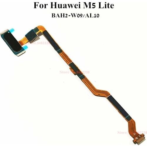 100% Original Fingerprint Sensor For Huawei M5 Lite BAH2-W09 BAH2-AL10 Touch ID Fingerprint Scanner Home Button Flex Cable