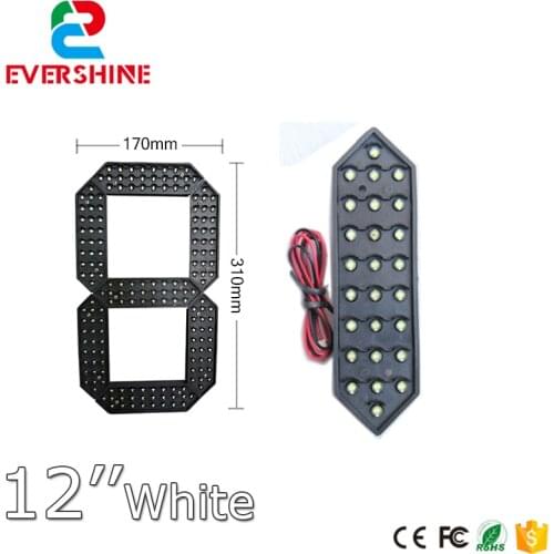 12 Inch Segment Number Gas Station Outdoor Ultra Brightness White Large Digital Led Module Display