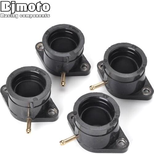 4Pcs Motorcycle Rubber Carburetor Adapter Inlet Intake Pipe For Yamaha 4HM 13586 00 4HM 13596 00 XJR400 XJR 400 1993-1999