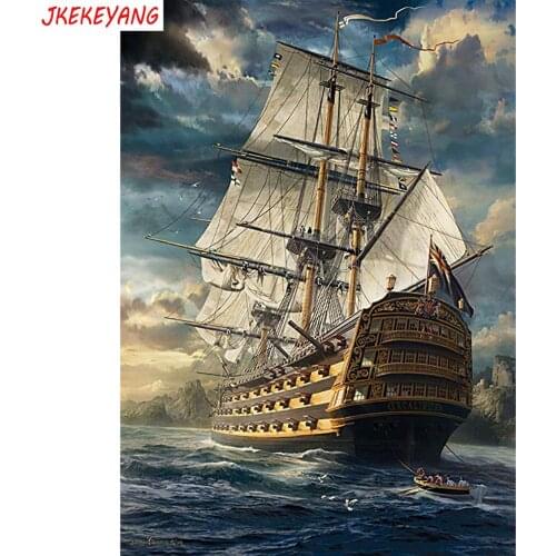 5D DIY square/round Diamond painting sailboat Cross Stitch Diamond Embroidery Pattern Rhinestone home decor J1198