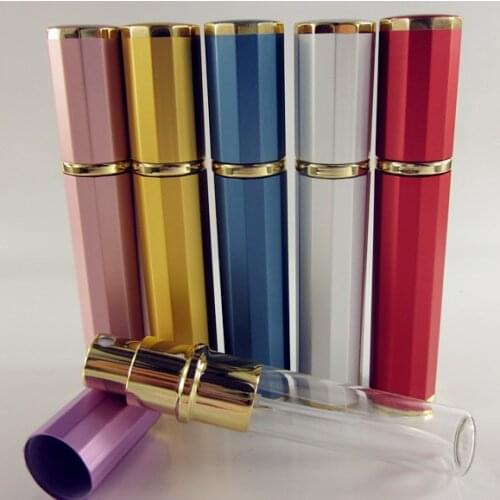 8ML Phnom Penh Aluminum Sprayer Perfume Spray Bottle Lipstick Tube Bulk Empty Bottle 10PCS/LOT