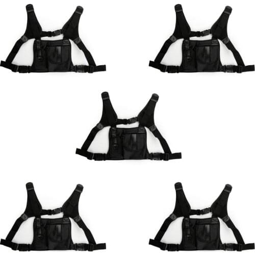 Artudatech 5PCs Universal Chest Pocket Pack Handset Radio Holder Bag For Baofeng For Kenwood Walkie Talkie Accessories