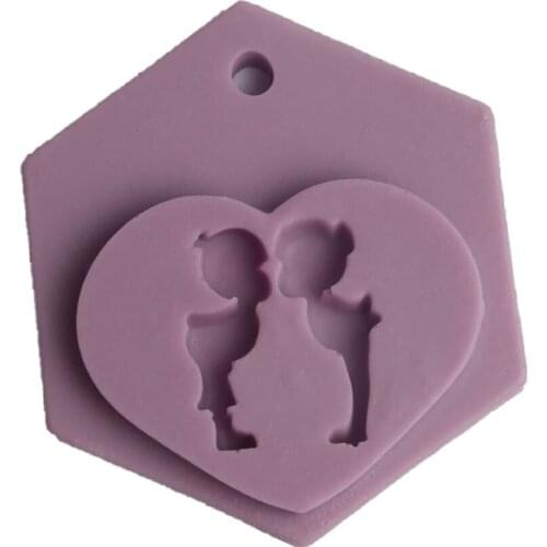 BD021 Craft Art Silicone Soap mold Molds soap molds Wedding Kiss Fondant Cake Decorating Tools