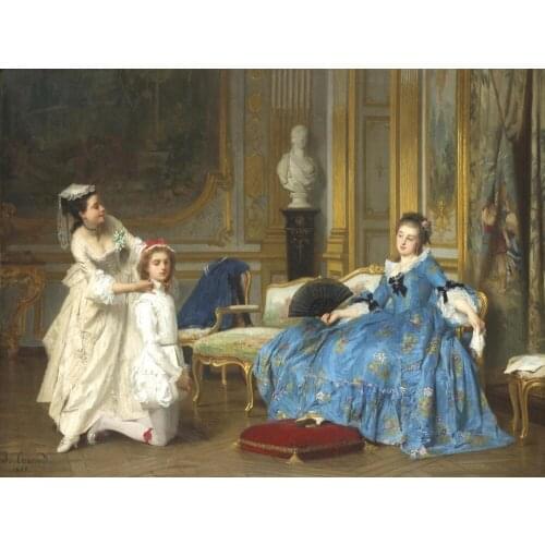 Free shipping classical court figure princes good morning oil painting canvas printings on canvas wall art decoration picture