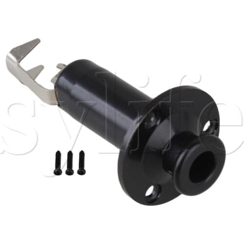 BLACK 1/4" plugs endpin stereo output jack For Guitar bass