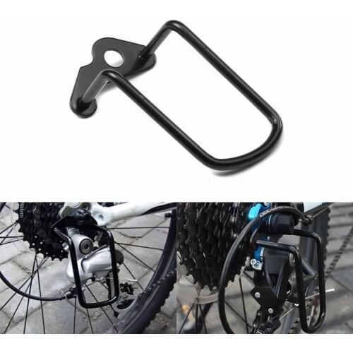 Black Bicycle Rear Derailleur Hanger Chain Gear Guard Protector Cover Mountain Bike Cycling Transmission Protection Iron Frame