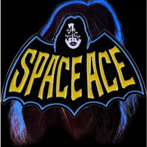 Lover Spaceman Enamel Pin Space Ace Bat Brooch Frehley KISS Rock Band Badge