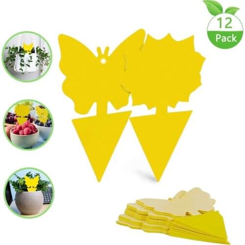 Fruit Fly Trap,Fruit Fly Traps for Kitchen,Fruit Fly Trap Indoor/Outdoor Use(12 Pack),Gnat Trap Indoor,Dual-Sided Yellow