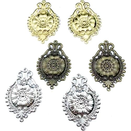 10pcs 46*66mm Gold/Bronze/Rhodium Plated Filigree Connectors Metal Connector For Jewelry Making DIY Accessories