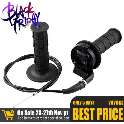Motorcycle Grips Universal 7/8" Throttle Clamp Hand Grip with Twist Cable for 110-250cc Atv Quad Pit Dirt Bike Motocross Racing