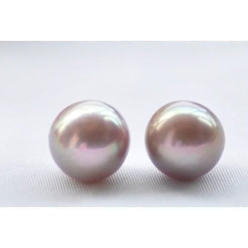 MTC·STAR Z10542 Gorgeous 9.5mm Purple Round Edison Keshi Loose Pair Pearl