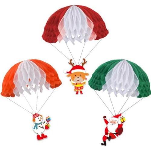 2021 New Parachute Santa Elk Snowman Shape Christmas Ornaments Pendant Widgets Paper Opp Bag Fashionable Picture Manual
