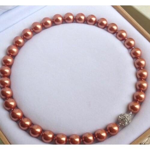12mm South Shell Pearl Round Beads Necklace Magnet Clasp AAA Grade