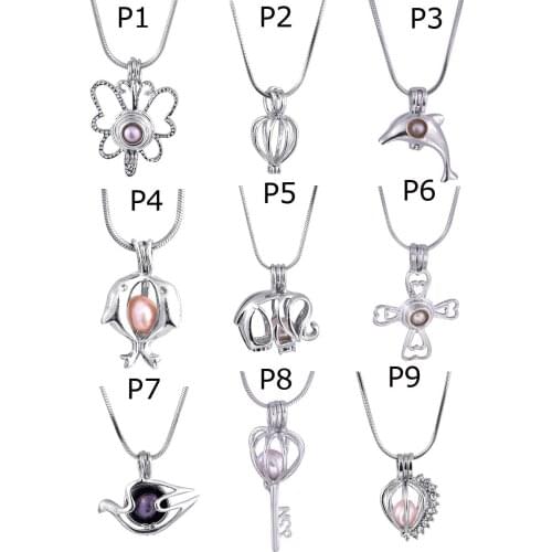 Gem drop box pendant, DIY pearl necklace ornament pendant without pearl and chain ZD001