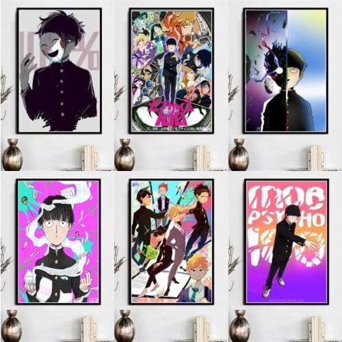 Anime Canvas Painting Mob Psycho 100 Posters and Prints Pictures on The Wall Vintage Movie Art Decorative Home Decor Affiche
