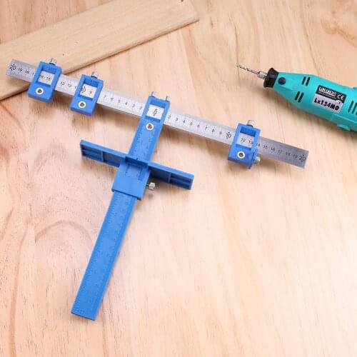 Detachable Hole Punch Locator Jig Tool Drill Guide Sleeve for Drawer Cabinet Hardware Dowel Wood Drilling Hole Punching Rule