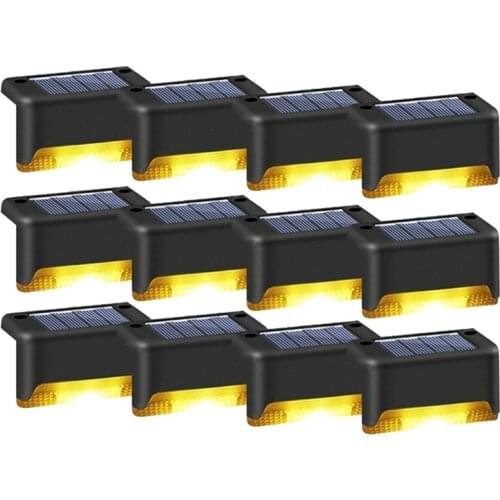 Solar Waterproof Deck Lights Step Lights Led Fence Lamp for Patio,Stairs,Garden Pathway,Step & Fences(Warm White)12Pcs