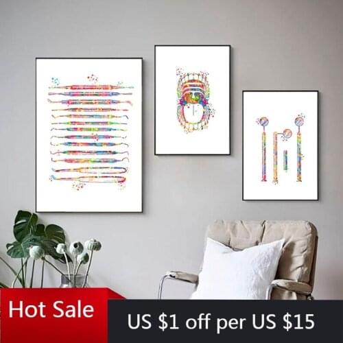 Dental Equipment Poster Teeth Anatomy Canvas Painting Dentist Gift Medical Wall Art Decor Picture Print Clinic Aesthetic Room De