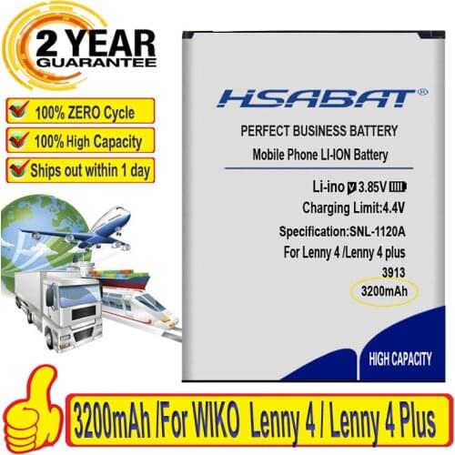 Top Brand 100% New 3200mAh Battery for WIKO 3913 Lenny 4 / WIKO Lenny 4 Plus 4+ Batteries + free gfit