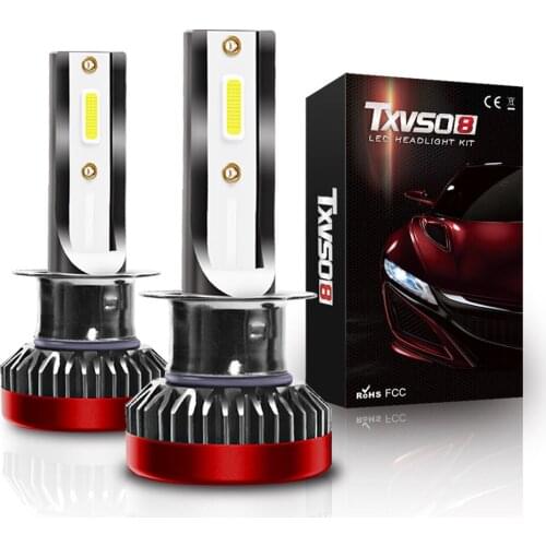 TXVSO8 H4 H1 LED Headlight Bulb 80W Universal Mini Lamps 12V 360 Degree Diode Lamps 6000K Bulbs 8000LM Luces Led Para Auto