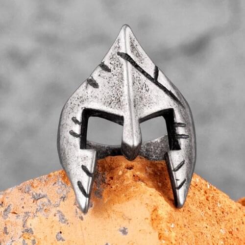 Vintage Spartan Helmet Stainless Steel Mens Rings Punk Hip Hop Unique for Male Boyfriend Biker Jewelry Creativity Gift Wholesale