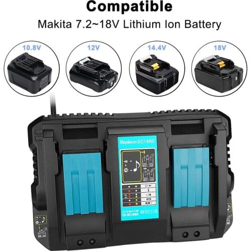 6A Dual Fast Charger DC18RD 14.4/18V DC18RC DC18SF Li-ion Charger for Makita