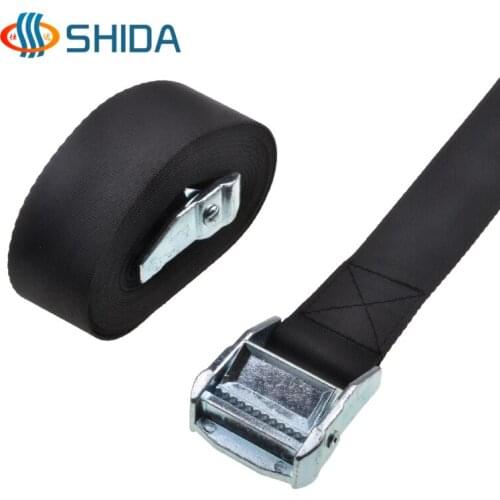 1pcs 5cm*100-600cm Strong Ratchet Tie Down Belt Luggage Bag Lashing Nylon Webbing Strap With Metal Buckle,Fixed Cargo Retractor