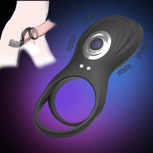 10 Frequency Vibrator Cock Ring Adult Products Delayed Ejaculation Ring Silicone Penis Ring Sex Shop Erotic Sex Toys for Man