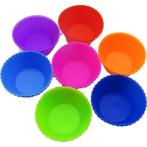 12 pcs Silicone Cupcake Muffin Molds DIY Baking Tools Round Shape Liners Baking Cups Pack mould