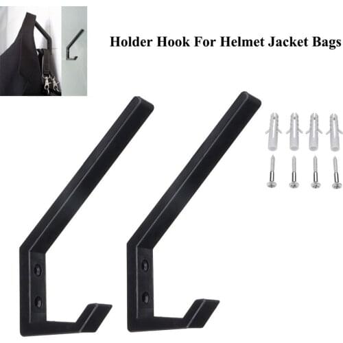 2Pcs Motorcycle Helmet Holder Hook Jacket Bags Wall Mount Display Rack Hanger Thick Wear-resistant Durable HG8888
