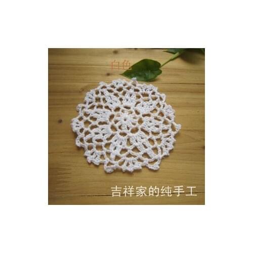 2016 new arrival European luxury cotton knitted white round doilies for home decor wedding gift with flower colorful props mats