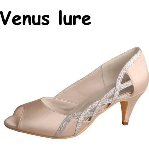 23 Colors Nude Bridal Heels Peep Toe Kitten Heel Bridesmaid Shoes Size 3-11