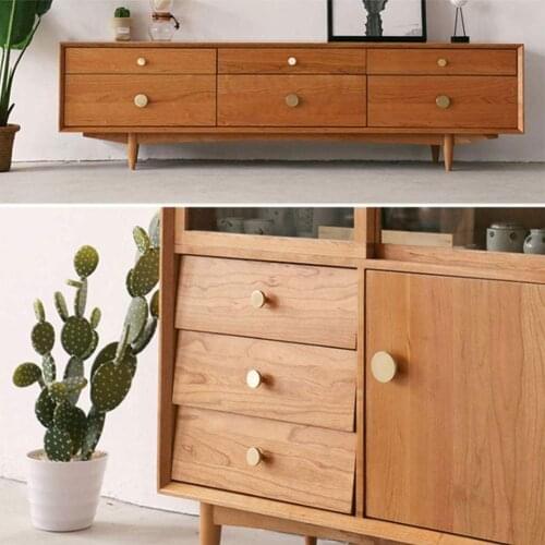 4pcs/Set Round Brass Brass handle Knobs Cabinet Door Accessories Dresser Furniture Knob Pull Pull Handle Drawer Kitchen J3U5