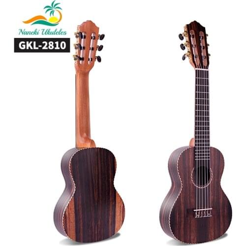 Smiger Guitarlele Ebony Ukulele 28 Inch Guilele 6 String Guitalele for Beginner Starter with Gig Bag Travel Small Acoustic Guita